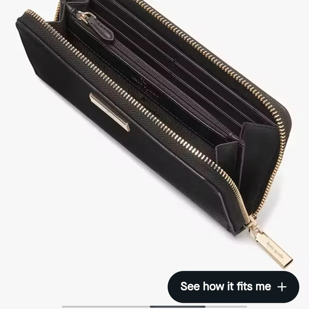 Kate spade Kenzie Boxed Large Continental Wallet Black #KK041 Saffiano New Gift